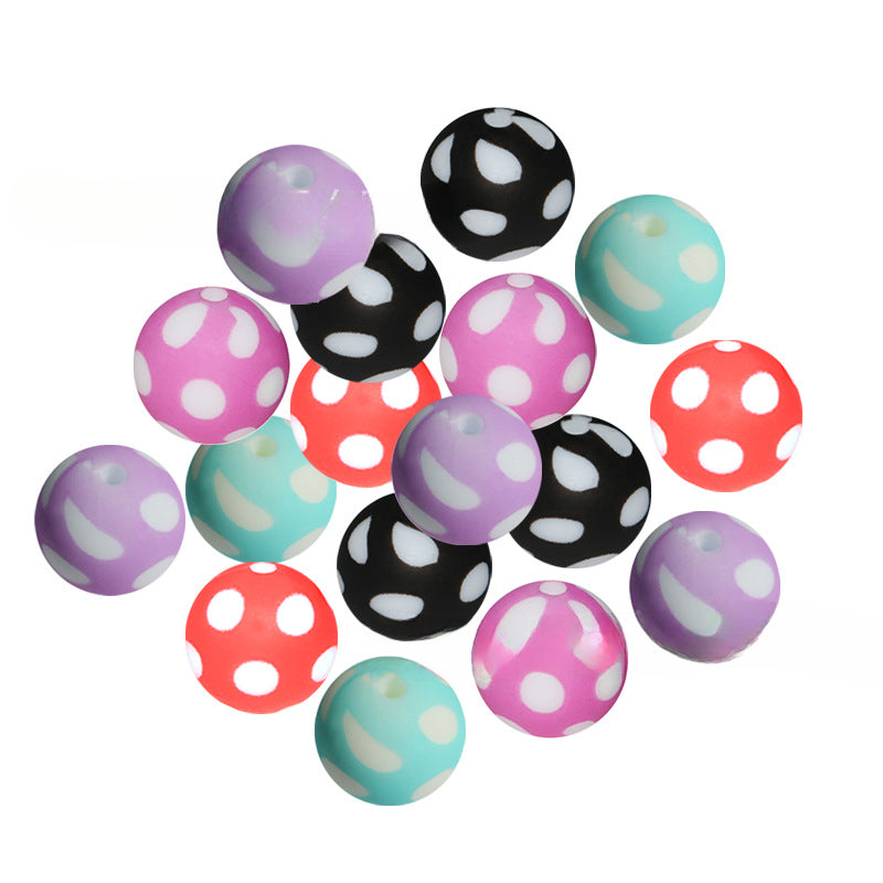 Wholesale 50PCSPolka Dot Cartoon Leopard Print Silicone Balls